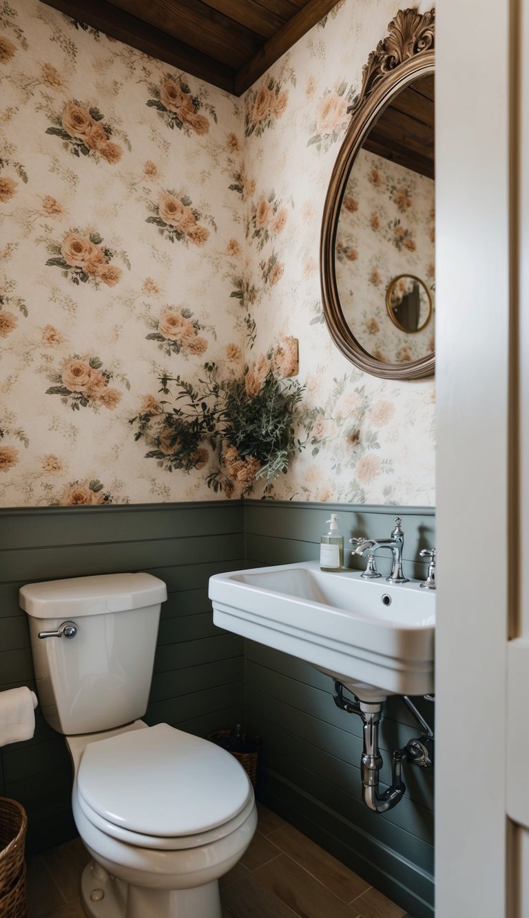 farmhouse bathroom wallpaper ideas