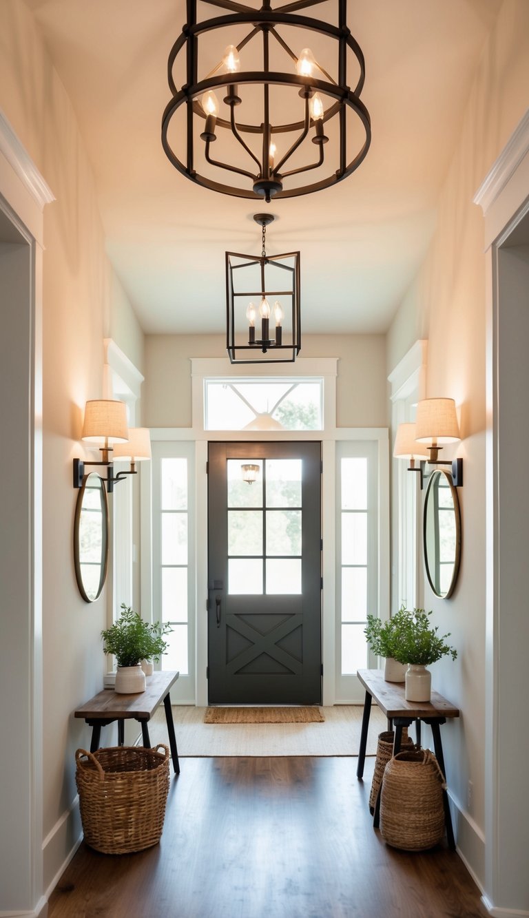 modern farmhouse entryway lighting ideas