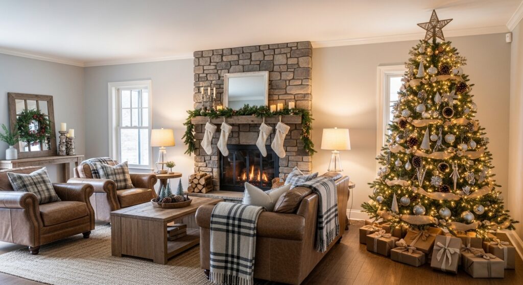 modern farmhouse christmas tree ideas