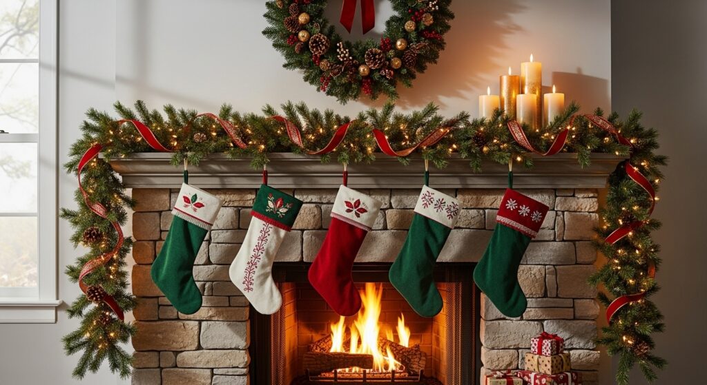 Farmhouse Christmas Mantle Ideas