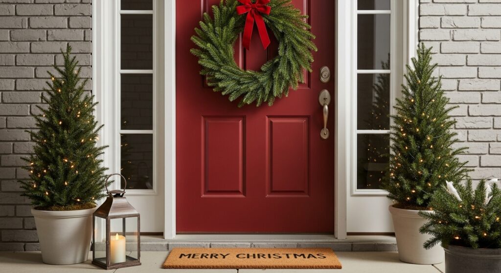 Simple Front Door Christmas Decor Ideas