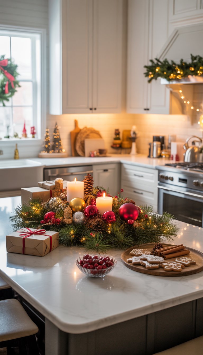 12 Impressive Kitchen Island Christmas Decor Ideas